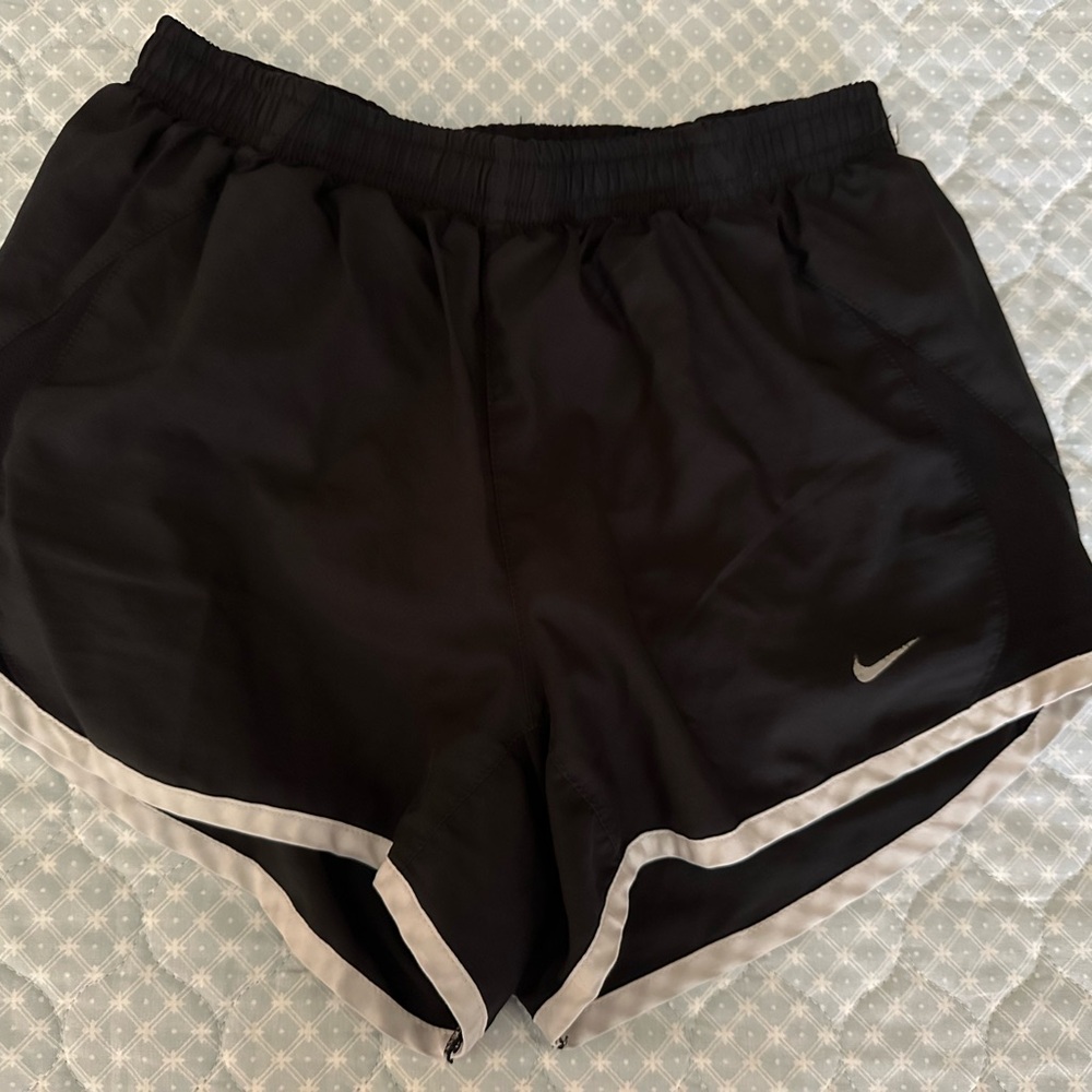 Nike Women's Black and White Athletic Shorts